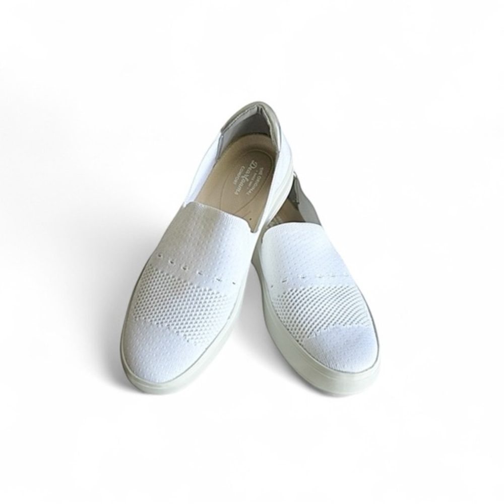 Sophie White Knit Slip-On Comfort Sneakers | Dearfoams 7.5